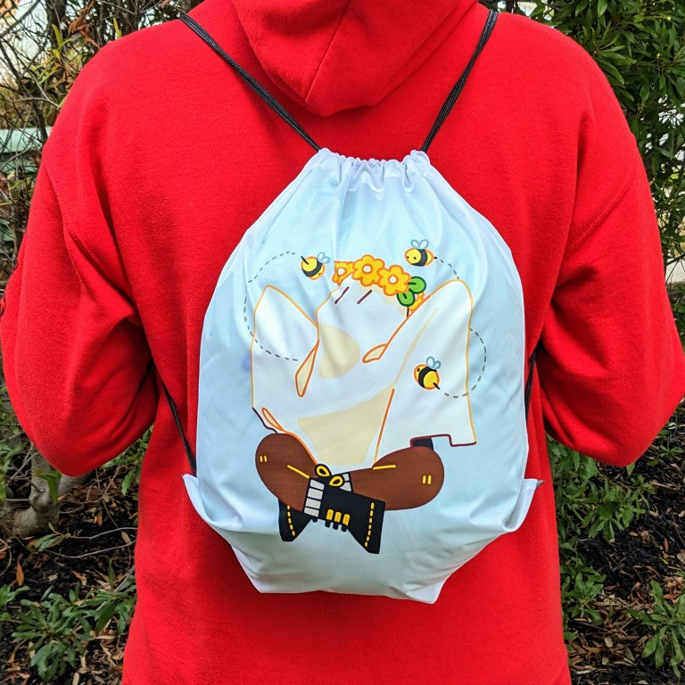 Bee Ghost Drawstring Bag