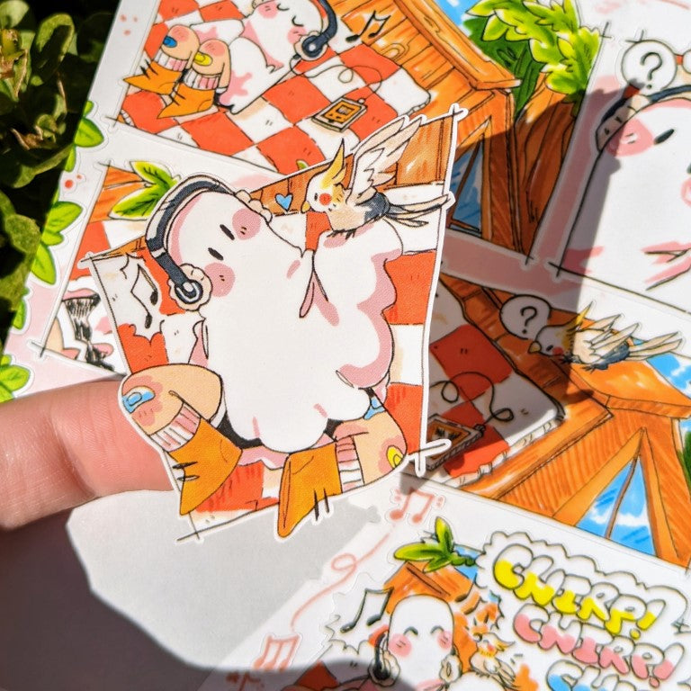 V3 Runaway Ghosts Comic Sticker Sheet: Rowan + Apollo