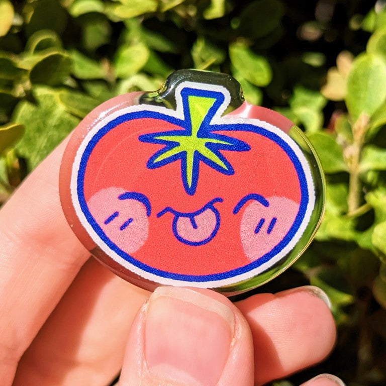 Cute Tomato Acrylic Pins 1.5"