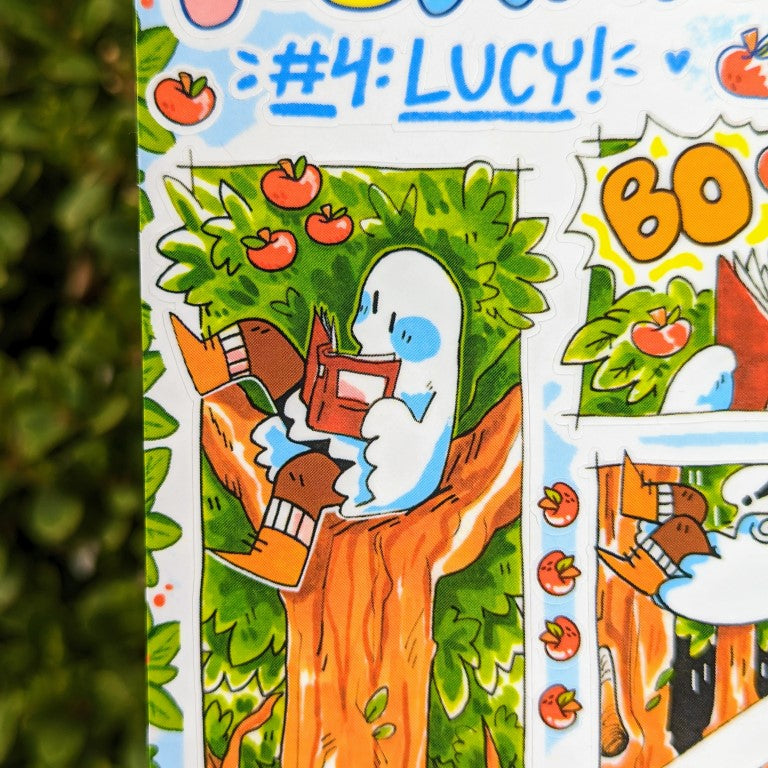 V4 Runaway Ghosts Comic Sticker Sheet: Lucy