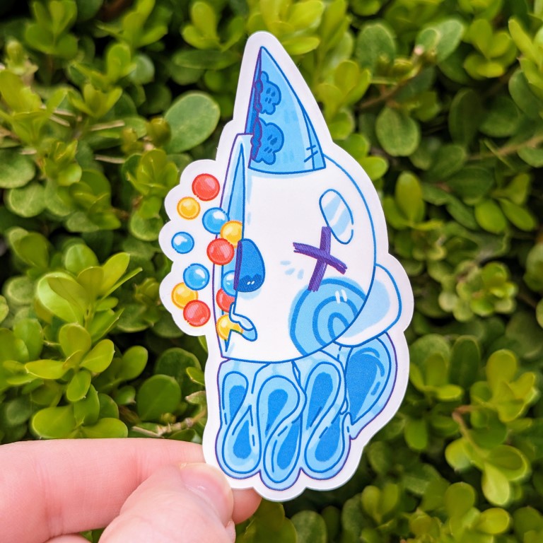 Split Gum Ball Clown Stickers