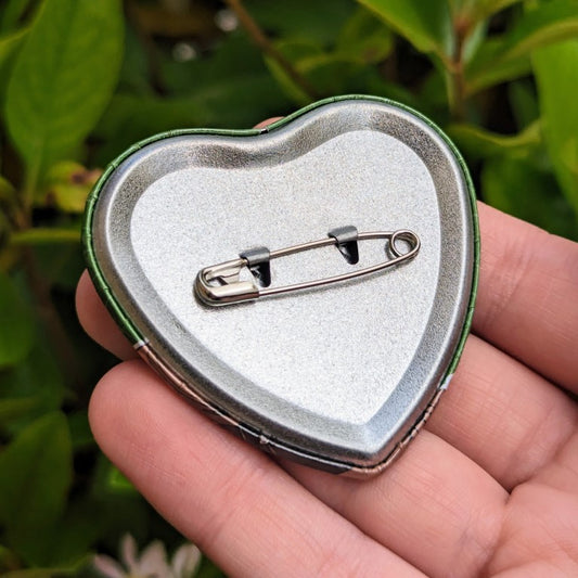 Autumn Pumpkin Head Large Heart Button