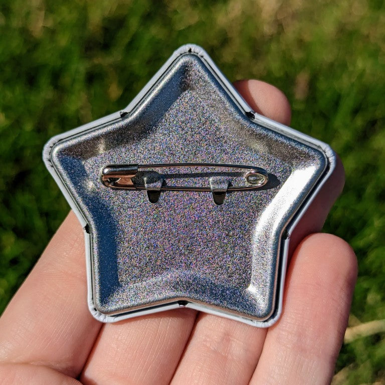 Silly Clown Face Large Star Button