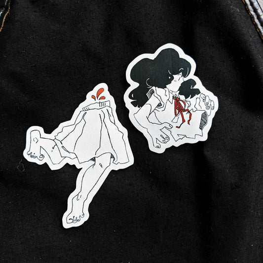 Floating Split Girl Sticker