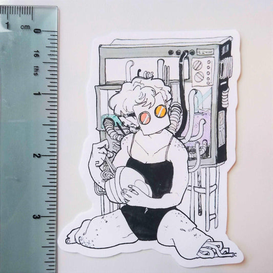 Cyber Punk Girl Sticker