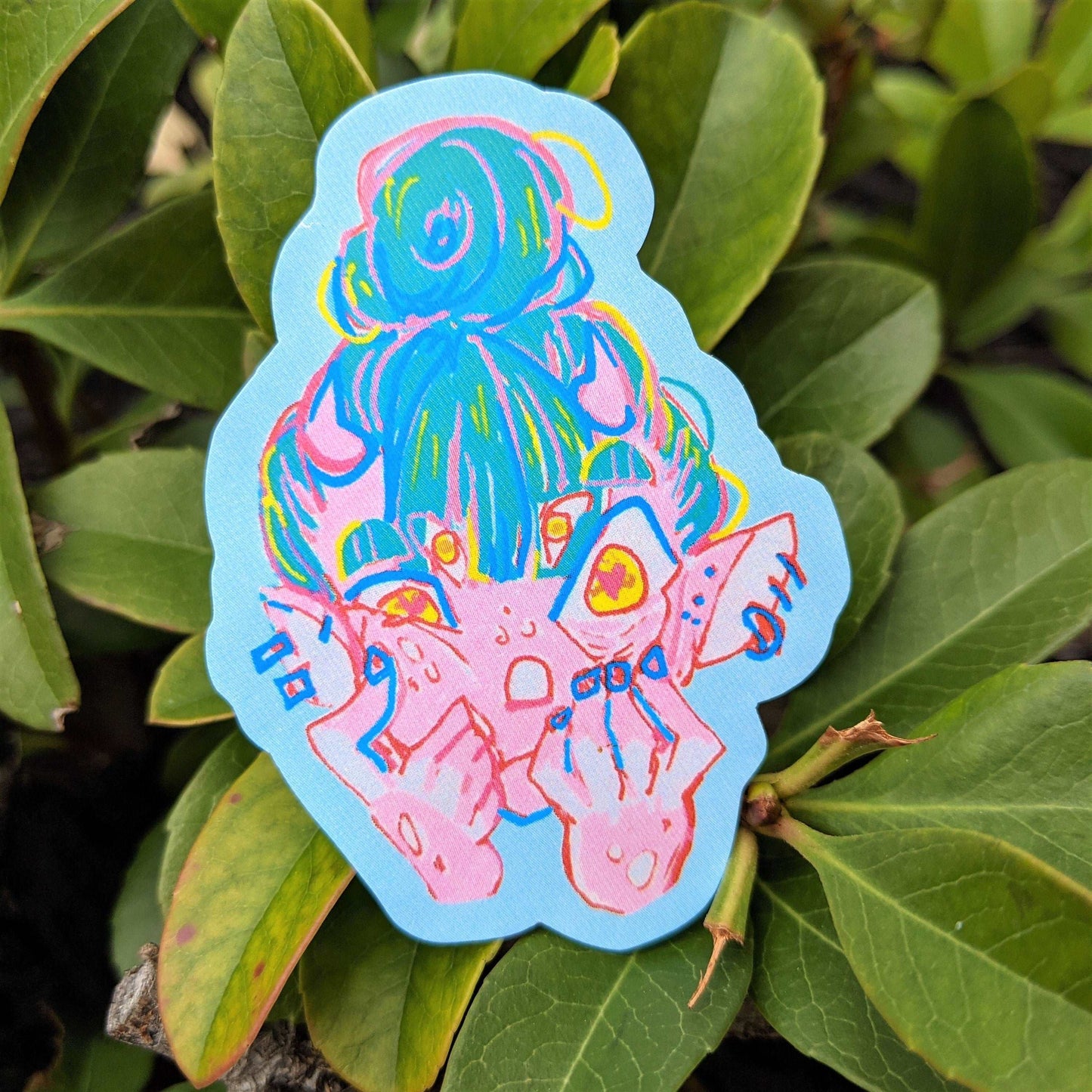 Mini Pink Demon Girl Temporary Tattoos