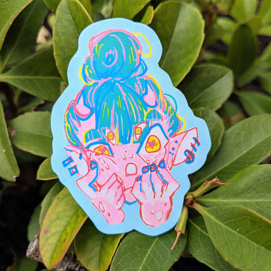 Mini Pink Demon Girl Temporary Tattoos