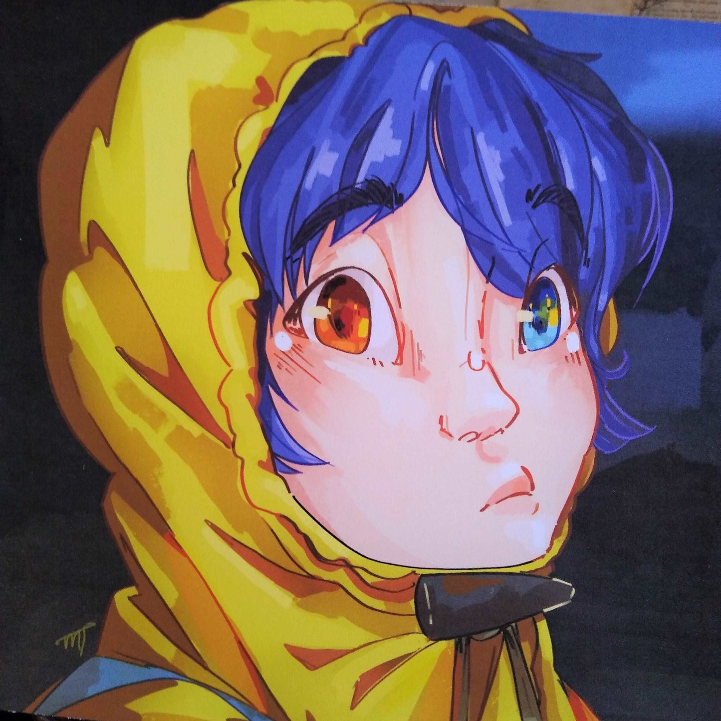 Mini Blue Haired Girl Mini Print 4x6 Glossy Print