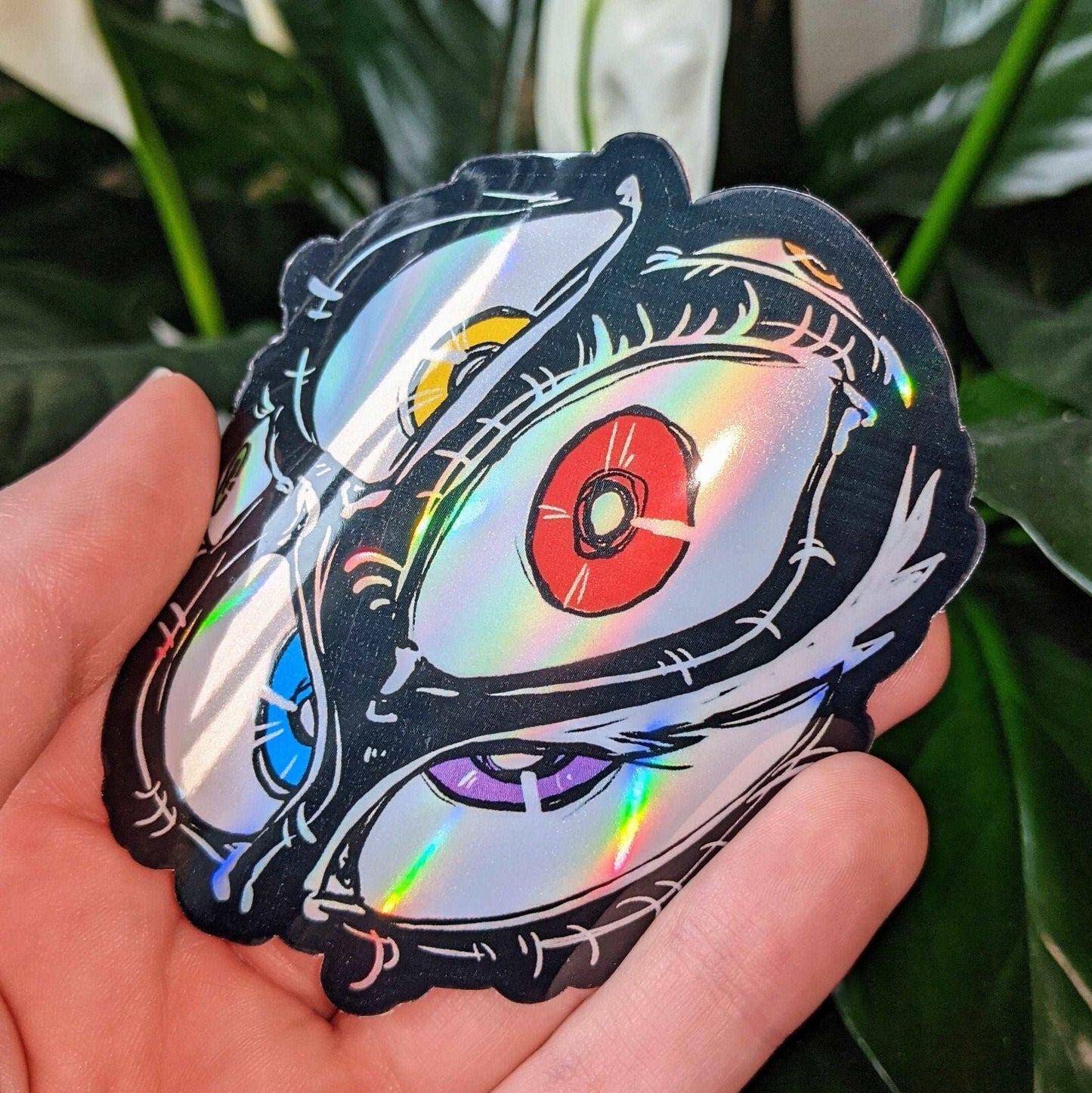 Holographic Rainbow Eyes Sticker