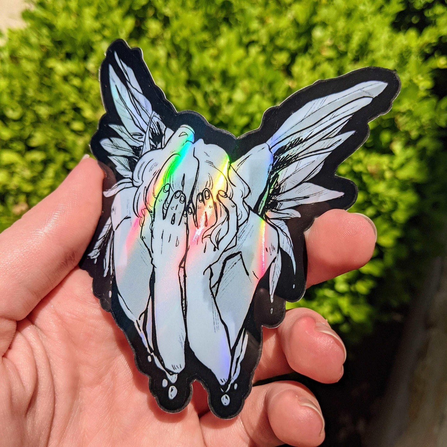 Holographic Fallen Angel Sticker