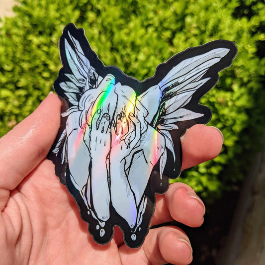 Holographic Fallen Angel Sticker