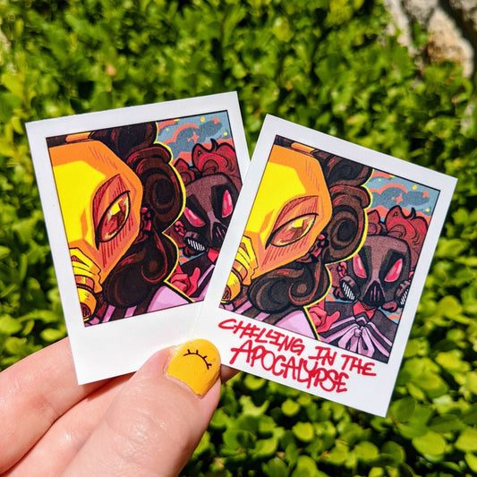 Polaroid Gas Mask Girls Stickers!