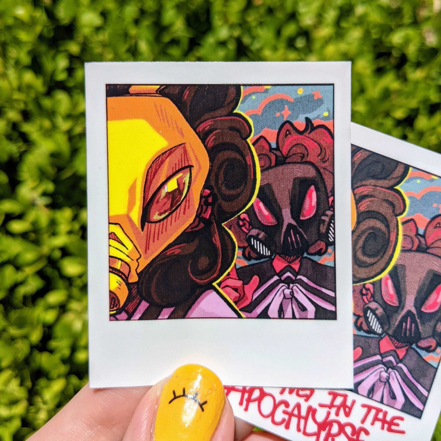 Polaroid Gas Mask Girls Stickers!