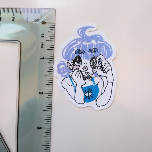 Split Eye Girl Sticker! - MilkyTomato