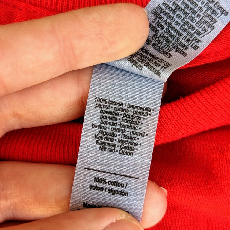 Long-Sleeved Red Droopy Eye Girl T-Shirt - BACK IMAGE