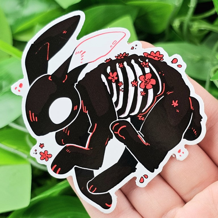 Skeleton Bunny Sticker – Milky Tomato