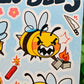 Chaotic Bees Sticker Sheet