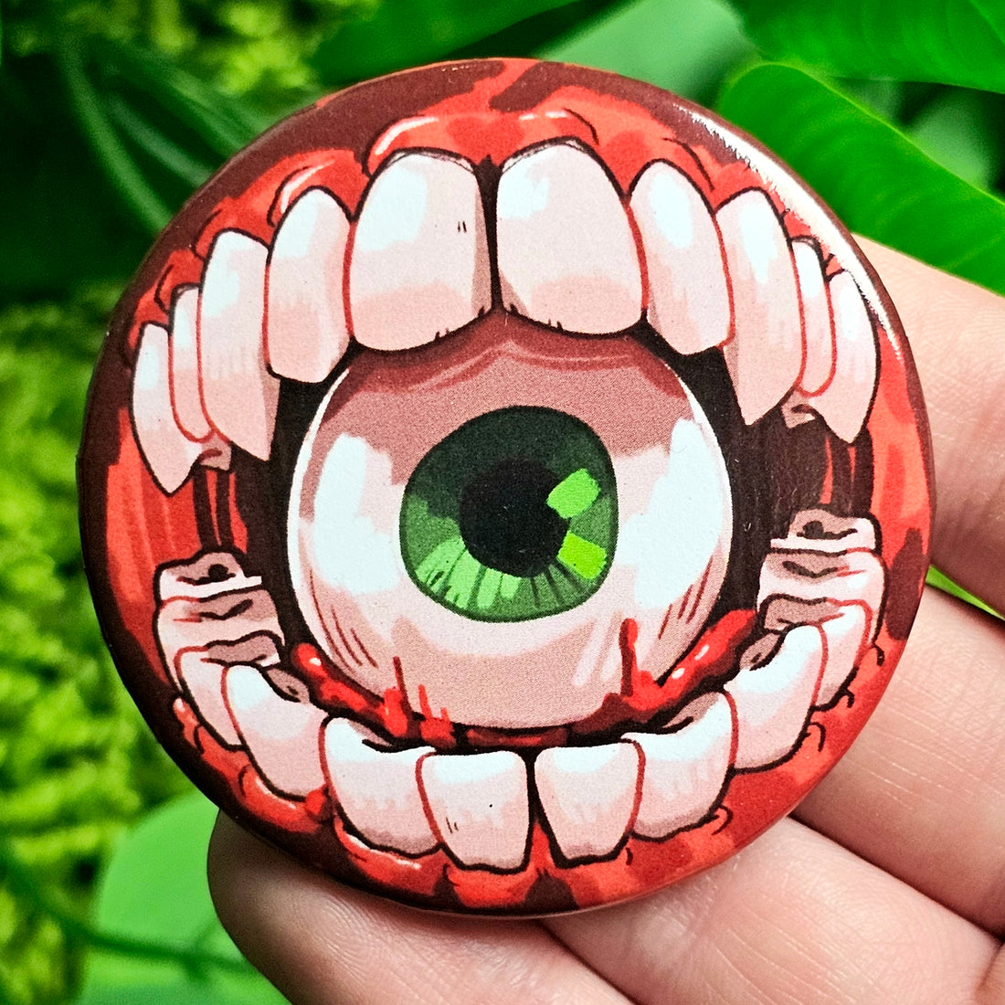 Eye In Mouth Button – Milky Tomato
