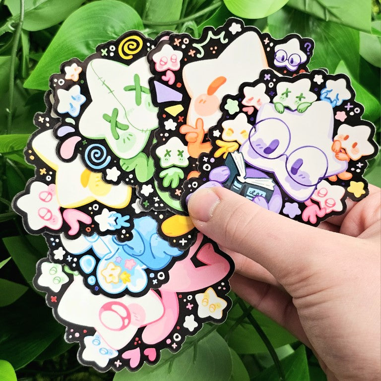 A handful of star baby stickers.