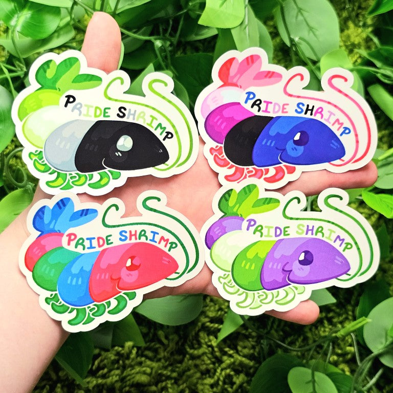 Shrimp Pride Flag Stickers