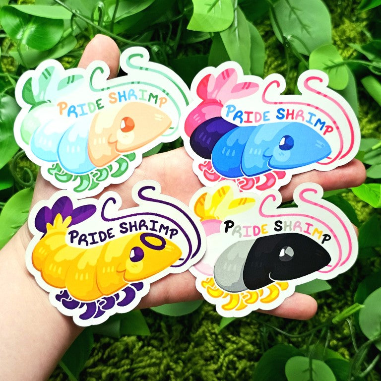 Shrimp Pride Flag Stickers