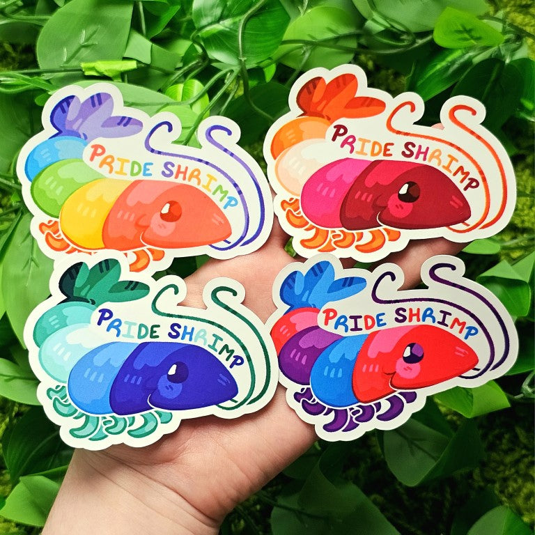 Shrimp Pride Flag Stickers