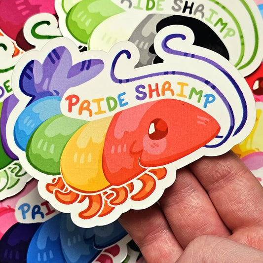 Shrimp Pride Flag Stickers