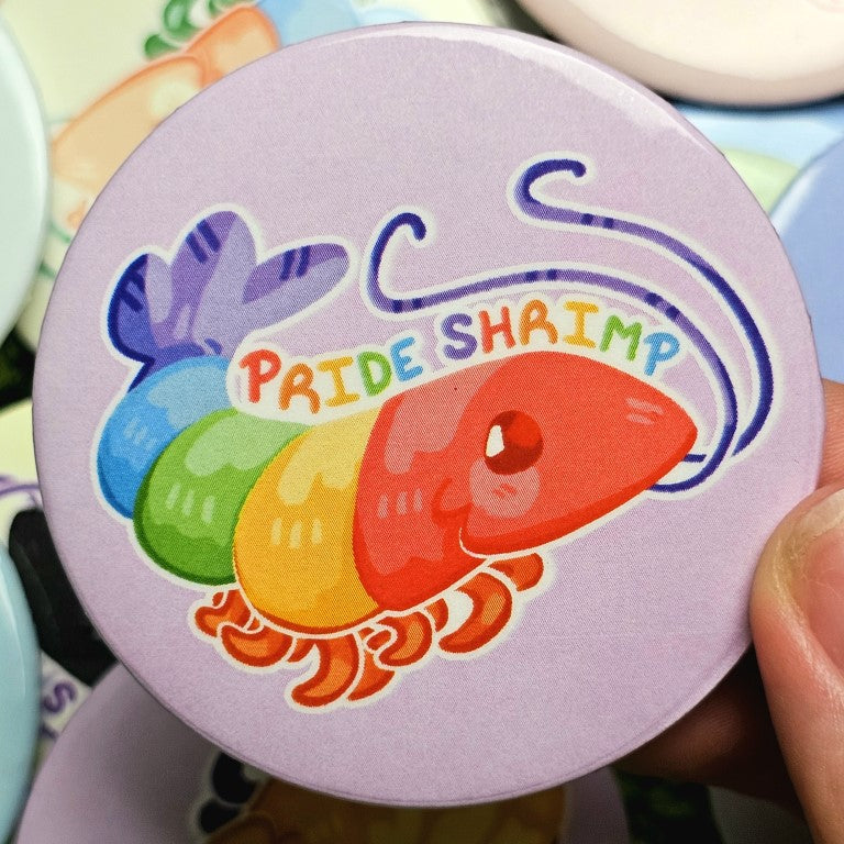 Shrimp Pride Flag Buttons