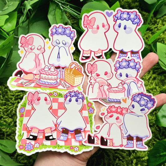 Ghost Date Stickers: Fem x Fem