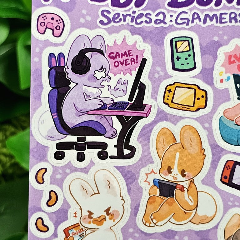Rabbit Game Sticker Hobby Bunny Gamers Sticker Sheet – Milky Tomato