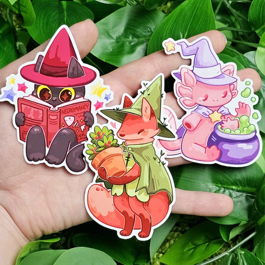 Cute Witch Animals Stickers!