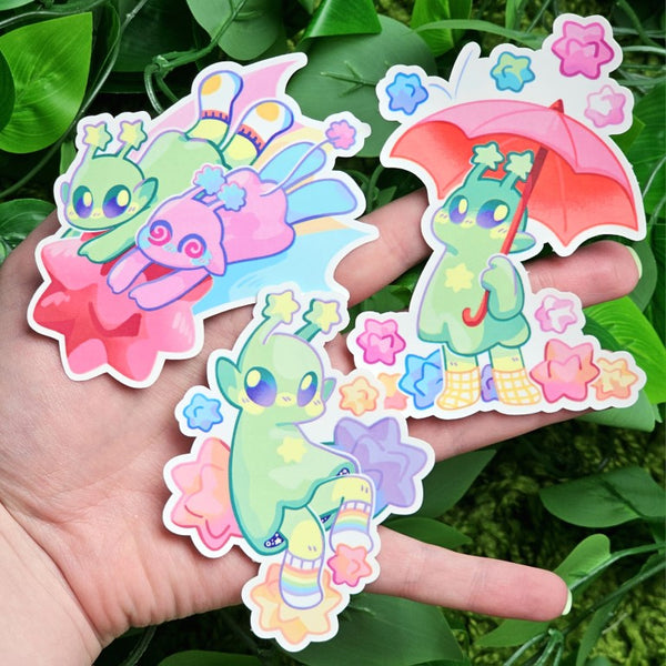 Cute Alien Stickers | Milky Tomato