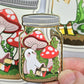 Red Mushroom Ghost In A Jar Enamel Pin