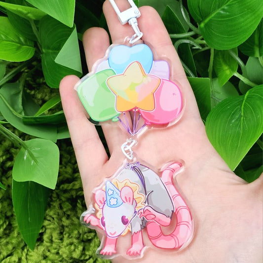 Rat Party Balloon Clown Keychain!