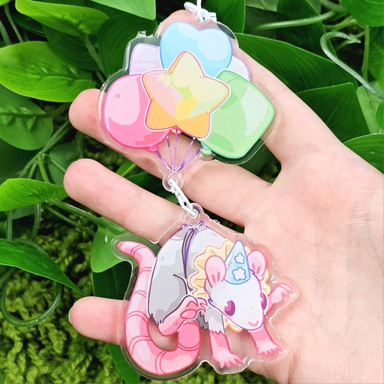 Rat Party Balloon Clown Keychain!
