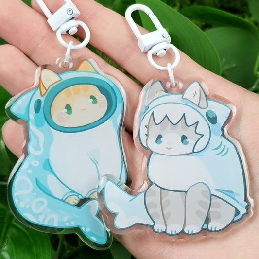 Cats In Sea Creature Costumes Keychains!