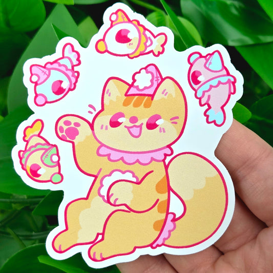 Cute Clown Cat Stickers!