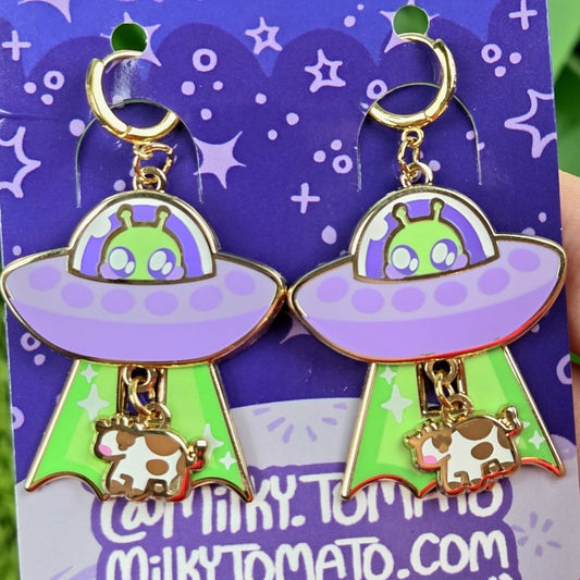 Alien Dangle Earrings Purple!