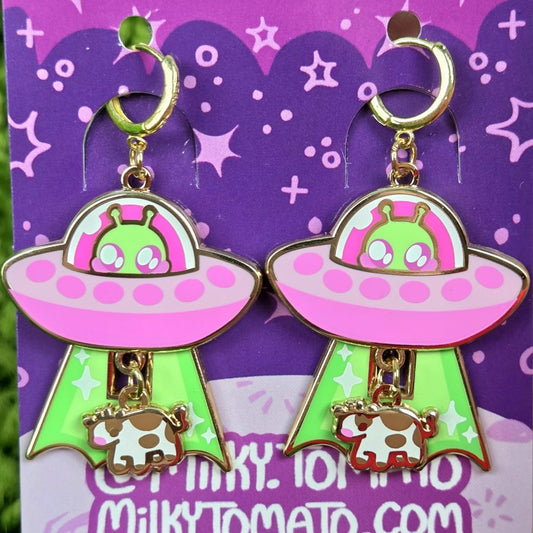Alien Dangle Earrings Pink!