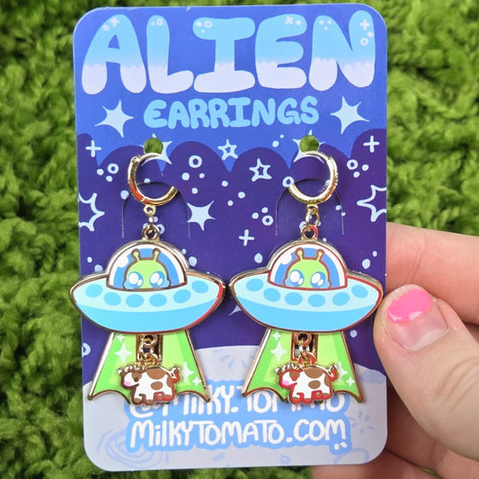 Alien Dangle Earrings Blue!