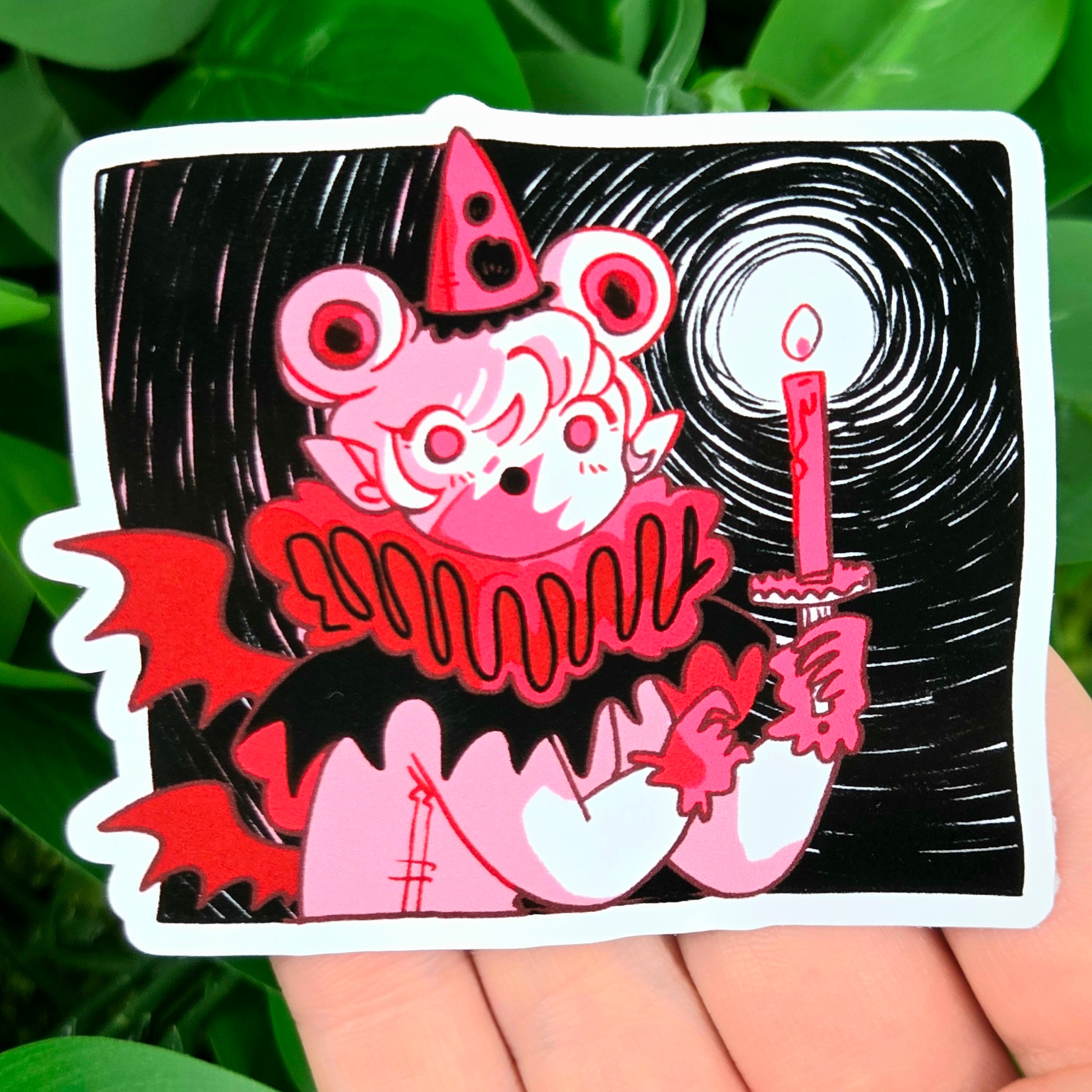 Vampire Clown Girl Stickers! | Milky Tomato