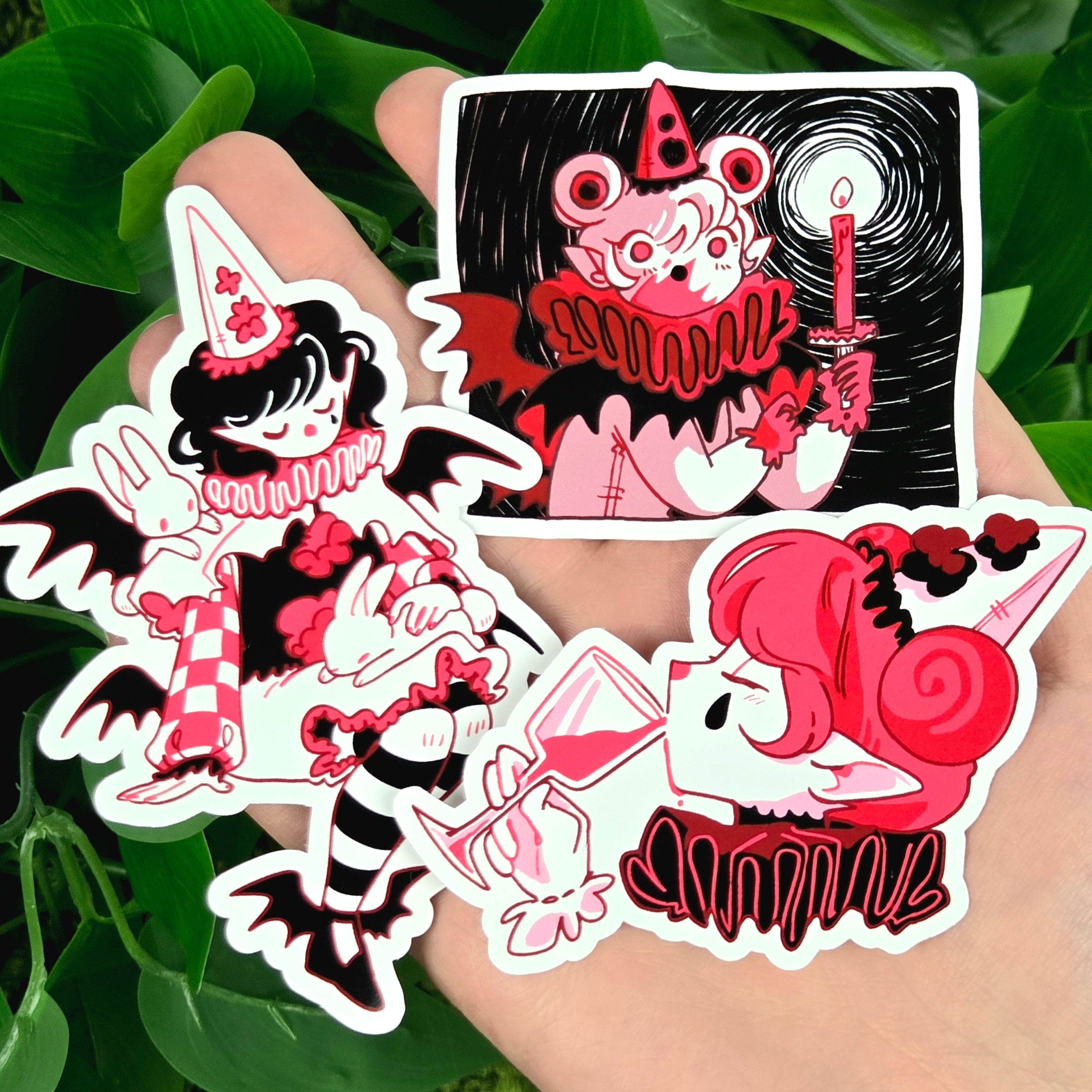 Vampire Clown Girl Stickers! | Milky Tomato