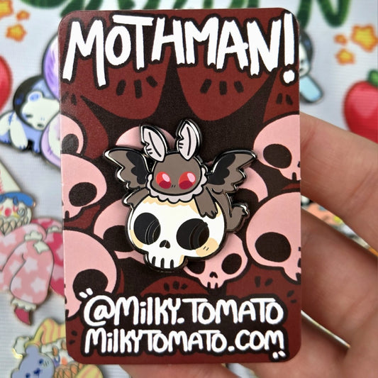 Mothman Skull Enamel Pin!