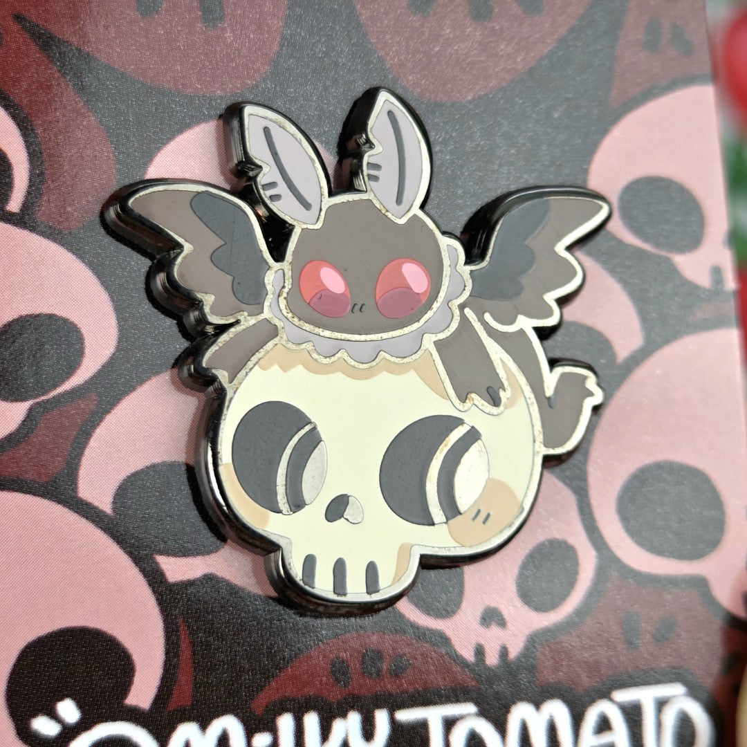 Mothman Skull Enamel Pin!