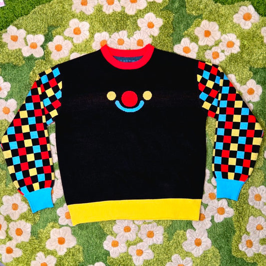 Black Silly Clown Sweater