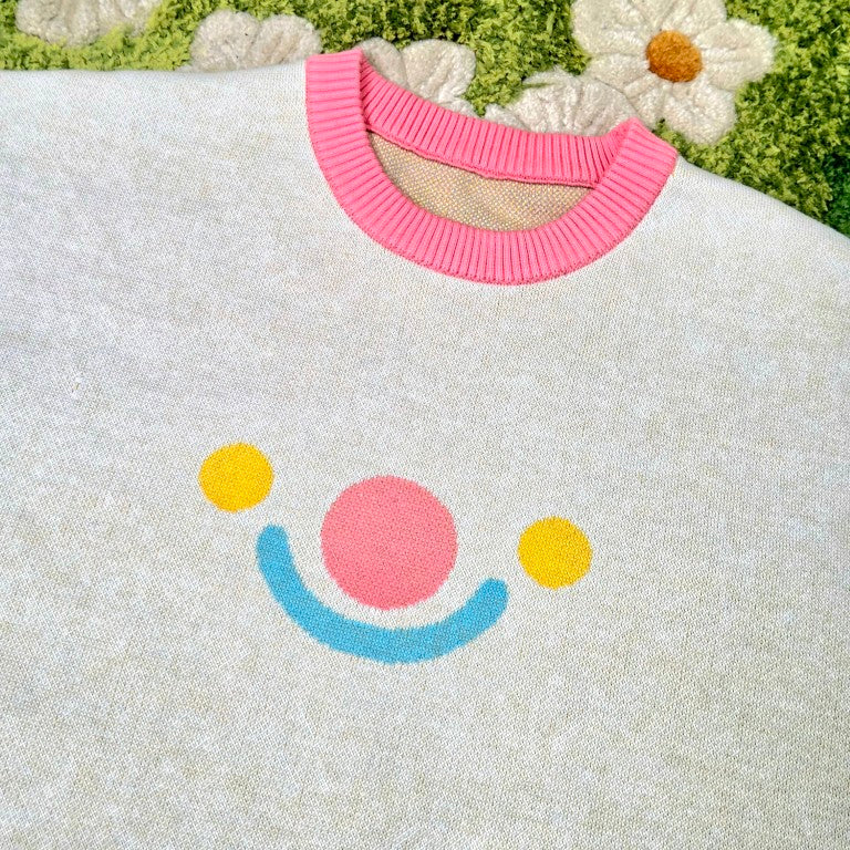 White Silly Clown Sweater