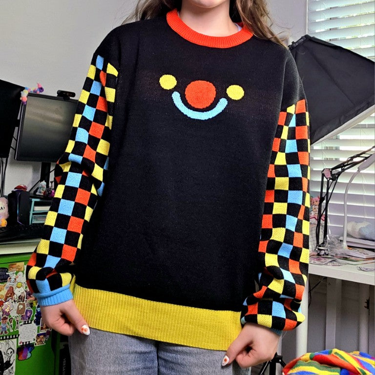 Black Silly Clown Sweater