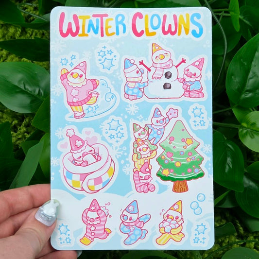Winter Clowns Sticker Sheet!