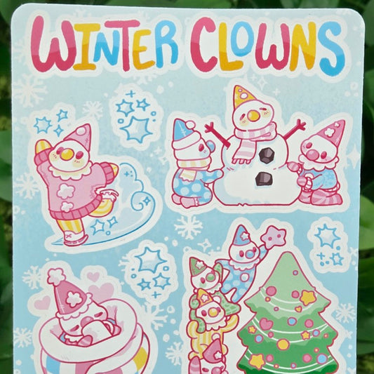 Winter Clowns Sticker Sheet!