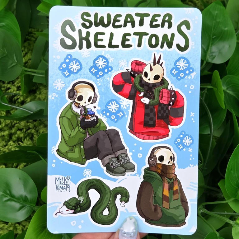 Sweater Skeletons Sticker Sheet!